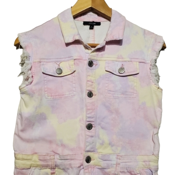Joe's Pocketed Button Down Tie Dye Denim Romper Junior Large 12-14 - Picture 2 of 13